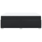 Box Spring Bed with Mattress Black Queen Faux Leather