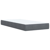 Box Spring Bed with Mattress Dark Grey King Single Velvet - Low Angle