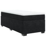 Box Spring Bed with Mattress Black King Single Velvet - Side View