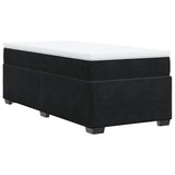 Box Spring Bed with Mattress Black King Single Velvet - Rear View