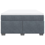 Box Spring Bed with Mattress Dark Grey Full Velvet
