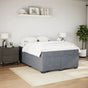 Box Spring Bed with Mattress Dark Grey Full Velvet