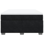Box Spring Bed with Mattress Black Full Velvet