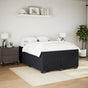 Box Spring Bed with Mattress Black Full Velvet