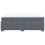 Box Spring Bed with Mattress Dark Grey Queen Velvet - 45-Degree Angle