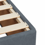 Box Spring Bed with Mattress Dark Grey Queen Velvet - Extra Image