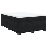 Box Spring Bed with Mattress Black Queen Velvet - Side View