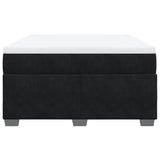 Box Spring Bed with Mattress Black Queen Velvet - Top-Down View