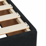 Box Spring Bed with Mattress Black Queen Velvet - Extra Image