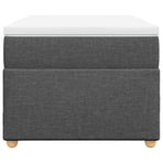 Box Spring Bed with Mattress Dark Grey King Single Fabric