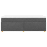 Box Spring Bed with Mattress Dark Grey King Single Fabric