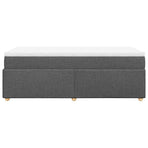 Box Spring Bed with Mattress Dark Grey King Single Fabric