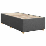 Box Spring Bed with Mattress Dark Grey King Single Fabric - Close-Up Angle