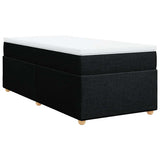Box Spring Bed with Mattress Black King Single Fabric - Front View