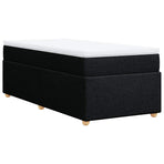 Box Spring Bed with Mattress Black King Single Fabric