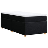 Box Spring Bed with Mattress Black King Single Fabric - Rear View