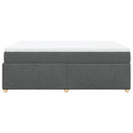 Box Spring Bed with Mattress Dark Grey Full Fabric
