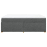 Box Spring Bed with Mattress Dark Grey Double Fabric - 45-Degree Angle