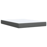 Box Spring Bed with Mattress Dark Grey Double Fabric - Low Angle
