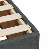 Box Spring Bed with Mattress Dark Grey Double Fabric - Extra Image