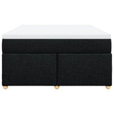 Box Spring Bed with Mattress Black Double Fabric - Top-Down View