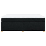 Box Spring Bed with Mattress Black Full Fabric