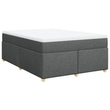 Box Spring Bed with Mattress Light Grey Queen Fabric - Front View