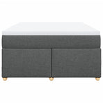 Box Spring Bed with Mattress Light Grey Queen Fabric