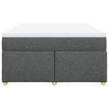 Box Spring Bed with Mattress Light Grey Queen Fabric - Top-Down View