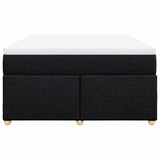 Box Spring Bed with Mattress Black Queen Fabric - Top-Down View