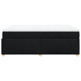 Box Spring Bed with Mattress Black Queen Fabric - 45-Degree Angle