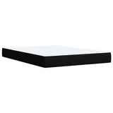 Box Spring Bed with Mattress Black Queen Fabric - Low Angle