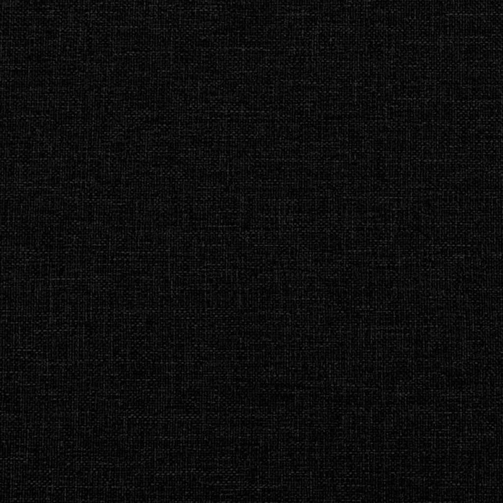 Box Spring Bed with Mattress Black Queen Fabric