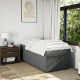 Box Spring Bed with Mattress Dark Grey King Single Fabric - Side View
