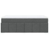 Box Spring Bed with Mattress Dark Grey King Single Fabric - Low Angle