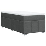 Box Spring Bed with Mattress Dark Grey King Single Fabric - Extra Image