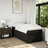 Box Spring Bed with Mattress Black King Single Fabric - Side View