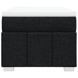 Box Spring Bed with Mattress Black King Single Fabric