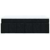 Box Spring Bed with Mattress Black King Single Fabric - Low Angle