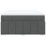 Box Spring Bed with Mattress Dark Grey Double Fabric