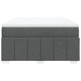 Box Spring Bed with Mattress Dark Grey Double Size Fabric - Top-Down View