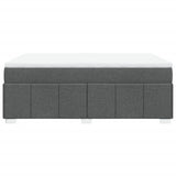Box Spring Bed with Mattress Dark Grey Double Size Fabric