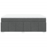 Box Spring Bed with Mattress Dark Grey Double Size Fabric - Low Angle