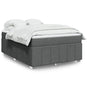 Box Spring Bed with Mattress Dark Grey Double Fabric
