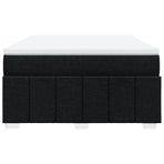 Box Spring Bed with Mattress Black Double Fabric