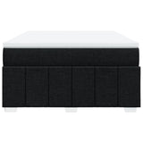 Box Spring Bed with Mattress Black Double Size Fabric - Top-Down View