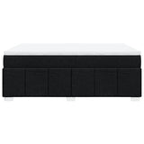 Box Spring Bed with Mattress Black Double Size Fabric