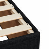 Box Spring Bed with Mattress Black Double Size Fabric - Extra Image