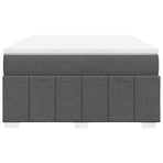 Box Spring Bed with Mattress Dark Grey Queen Fabric