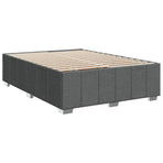Box Spring Bed with Mattress Dark Grey Queen Fabric